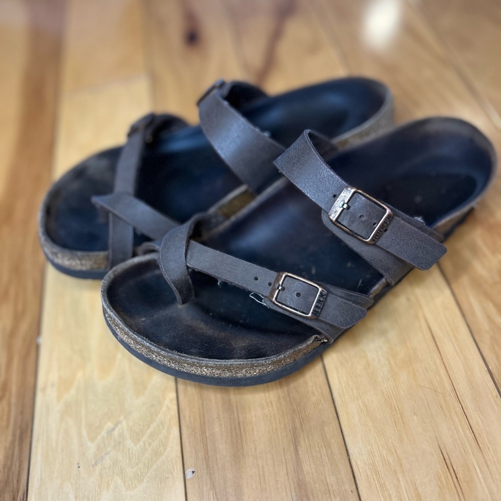 Birkenstock Women’s Mayari Strappy Brown Leather Sandals with Buckles - Picture 2 of 9